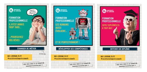 Campagne affichage Formation Professionnelle à Nancy et Metz