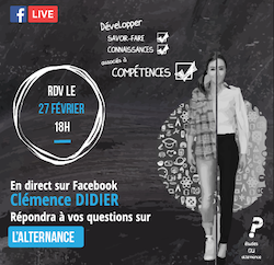 Facebook live de Clémence Didier dédié à l'aternance