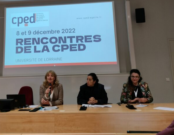Isabelle Kraus, Vice-présidente Europe de la CPED, Bibiana Pulido et Skerdilajda Zanaj