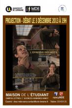 affiche projection "L'épreuve des mots"
