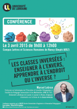 Conférence de Marcel Lebrun : les classes inversées : enseigner à l’envers, apprendre à l’endroit ou l’inverse ?