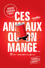 Affiche de l'exposition "Ces animaux qu'on mange"