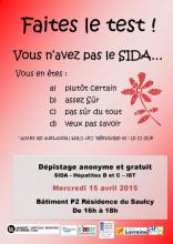 affiche dépistages en cité u