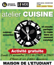 atelier cuisine le 9 novembre