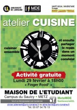affiche de l'atelier Finger-food du 29 février