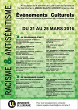 programme semaine contre racisme et antisémitisme programme semaine contre racisme et antisémitisme mission égalité diversité université de Lorraine