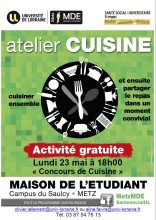 affiche de l'atelier cuisine du 23 mai 2016