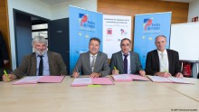 Signature de la convention EnerBB entre la Communauté d’Agglomération Portes de France - Thionville, l’IUT de Thionville-Yutz (Université de Lorraine), Veolia et l’ADEME Signature de la convention EnerBB entre la Communauté d’Agglomération Portes de France - Thionville, l’IUT de Thionville-Yutz (Université de Lorraine), Veolia et l’ADEME