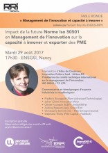 Table ronde Management de l'Innovation et Capacité à Innover à Nancy le 29 août 2017