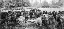 Bataille de la Marne - Batterie du 20ème régiment d'artillerie de campagne de Poitiers (canon 75 et son train d'équipage) en relais au marais de Saint Gond - 5-9 septembre 1914. Vasse/Flickr