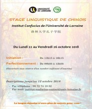 Stage linguistique de chinois : Vacances d'Octobre