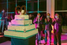 Gâteau anniversaire 60 ans Polytech Nancy avec ses 3 directeurs
