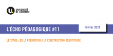 Écho Pédagogique #11 - Le stage : de la formation à la construction identitaire - SU2IP - Université de Lorraine Écho Pédagogique #11 - Le stage : de la formation à la construction identitaire - SU2IP - Université de Lorraine