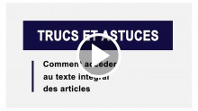 Trucs et Astuces