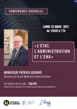 Affiche conférence l'Etat, l'Administration et l'ENA