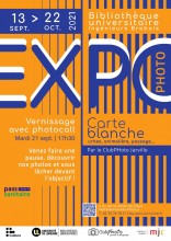 Affiche de l'expo photos : "Carte blanche"