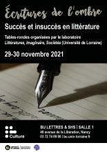Colloque international "Écritures de l'ombre" à la BU Lettres & SHS