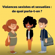 Illustration du e-learning "Agir contre les violences sexistes et sexuelles dans l’enseignement supérieur" Illustration du e-learning "Agir contre les violences sexistes et sexuelles dans l’enseignement supérieur"