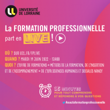 La formation professionnelle part en live ! - SHS Nancy