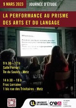 affiche 9 mars 2023 - la performance au prisme des arts et du langage