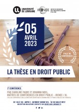 [Cycle de conférences] 2e rencontre "La thèse en droit public"
