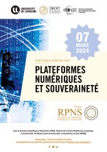 [Colloque 2024 de la Chaire RPNS] Plateformes numériques et souveraineté