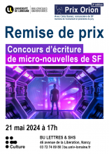 Remise de Prix Orion à la BU Lettres & SHS