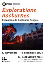 Affiche de l'expo : "Explorations nocturnes"