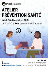 [Atelier] "Prévention Santé" à la BU Santé