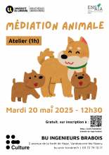 Affiche de l'atelier : "Médiation animale"