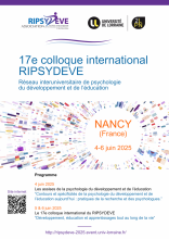 17e colloque international RIPSYDEVE Affiche du 17e colloque international RIPSYDEVE