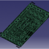 Reconstruction 3D du circuit imprimé à partir des couches précédentes. L’image numérique est fidèle au produit final.