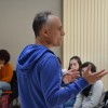 Yann Lheureux, lors du debrief de son spectacle Autrement qu'ainsi exprimant le vécu de la maladie de sa mère touchée par la maladie d'Alzheimer à l'IUT