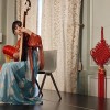 Représentation artistique d'un instrument traditionnel chinois : le pipa  Représentation artistique d'un instrument traditionnel chinois : le pipa